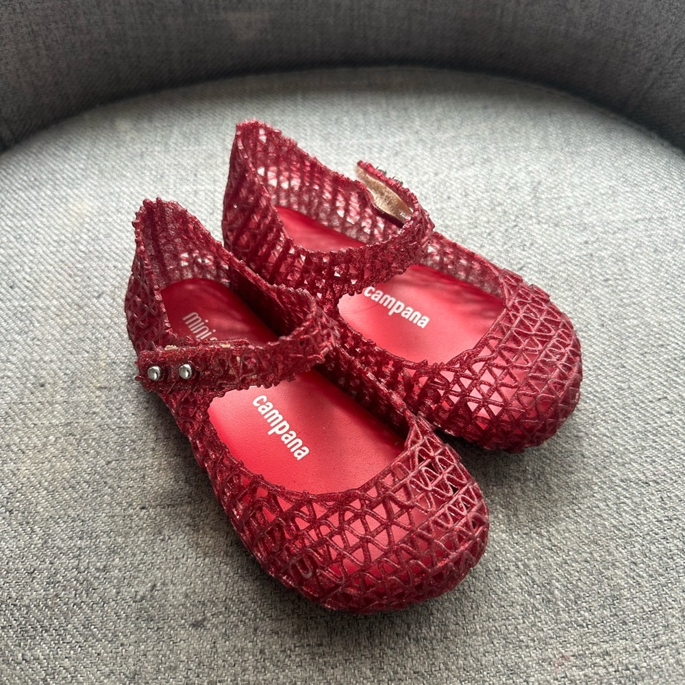 Mini Melissa Cherry Mesh Flats